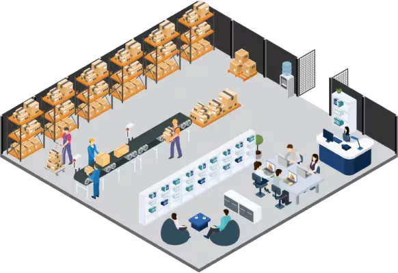 Medium warehouse unit infographic